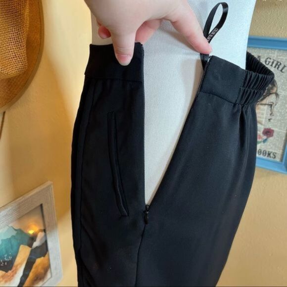 Colorblock Paris Black Mini Pencil Skirt with Faux Pockets US Sz 4 - Picture 4 of 9